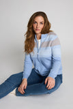 MICHA Dusty Blue Zip Front Cardigan