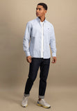 FYNCH HATTON Blue Check Cotton Shirt