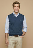 FYNCH HATTON Navy Cotton Sleeveless Sweater
