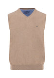 FYNCH HATTON Taupe Cotton Sleeveless Sweater