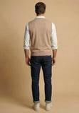 FYNCH HATTON Taupe Cotton Sleeveless Sweater