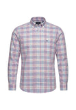 FYNCH HATTON Pink Check Long Sleeve Shirt 1603 8360 464