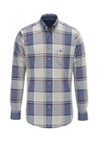 FYNCH HATTON Ink Blue Check Cotton Shirt