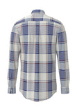 FYNCH HATTON Ink Blue Check Cotton Shirt