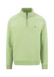 FYNCH HATTON Green Cotton Half Zip Sweatshirt