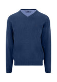 Midnight Blue V-Neck Cotton Sweater 