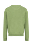 FYNCH HATTON Green Cotton V-Neck Sweater