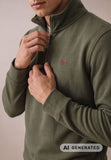 Knitted cotton sweater with Troyer collar 16141351-749