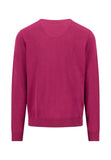 FYNCH HATTON Grape Cotton V-Neck Sweater