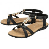 LOTUS Bettina Black Flat Sandal