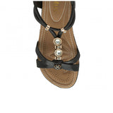 LOTUS Bettina Black Flat Sandal