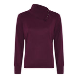 MICHA Aubergine Split Neck Jumper