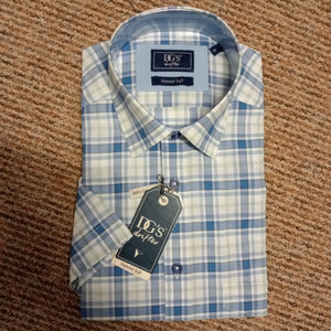 DRIFTER Blue Check Short Sleeve Shirt