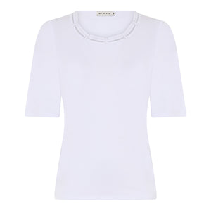 MICHA White Diamante Detail Tee