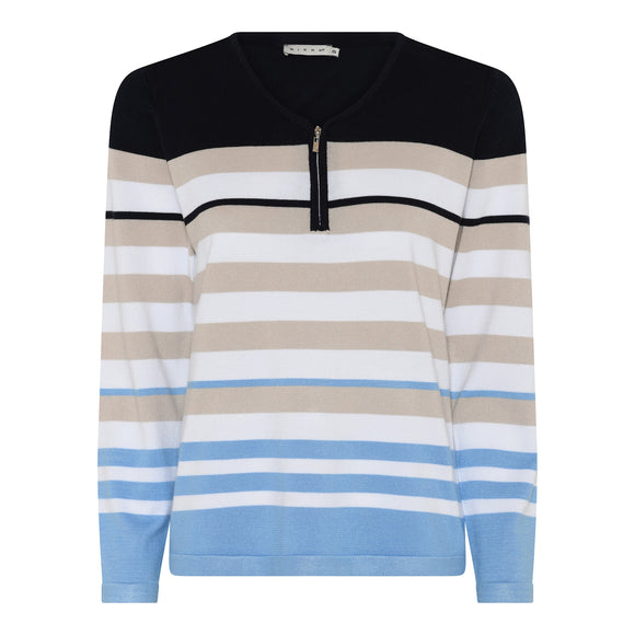 MICHA Navy & Blue Striped Jumper