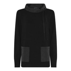 MICHA Black Jumper with Quilted Panels