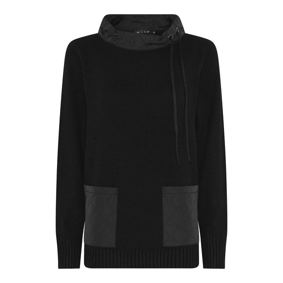 MICHA Black Jumper with Quilted Panels