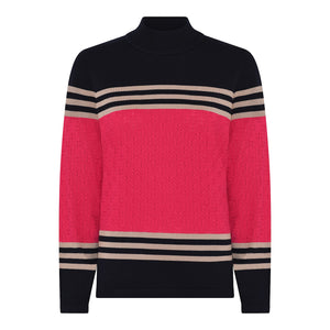 MICHA Navy & Pink Striped Jumper