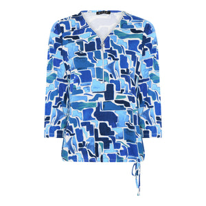 MICHA Blue Graphic Print Top