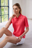 MICHA Coral Knitted Polo Top