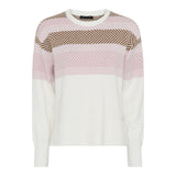 MICHA Off White/Rose Round Neck Jumper