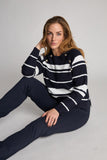 MICHA Navy/White Striped Jumper