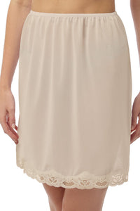 Ella 18" Lace Trim Half Slip Beige