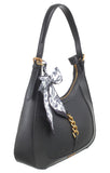 BESSIE LONDON Black Pebbled Shoulder Bag