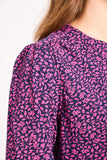 MUDFLOWER Pink Ditsy Leaf Print Blouse