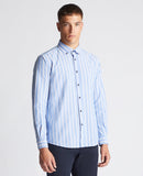 REMUS UOMO Blue Long Sleeve Casual Shirt 13778/24