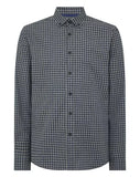 REMUS UOMO Navy/Grey Check Long Sleeve Shirt