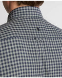 REMUS UOMO Navy/Grey Check Long Sleeve Shirt