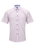 DRIFTER Pink Stripe Short Sleeve Shirt