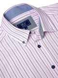 DRIFTER Pink Stripe Short Sleeve Shirt