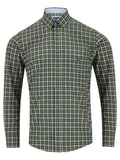 Drifter Navy/Green Check Geneva Long Sleeve Casual Shirt 14473/35