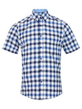 DRIFTER Blue Big Check Short Sleeve Shirt