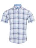 DRIFTER Blue & White Check Short Sleeve Shirt