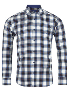 DRIFTER Dark Blue Check Long Sleeve Shirt