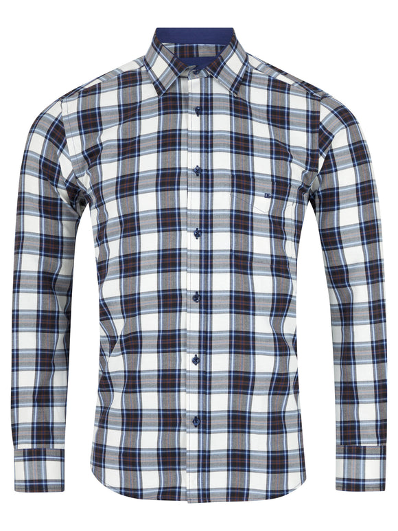 DRIFTER Dark Blue Check Long Sleeve Shirt