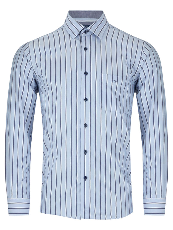 DRIFTER Sky Blue Stripe Long Sleeve Shirt