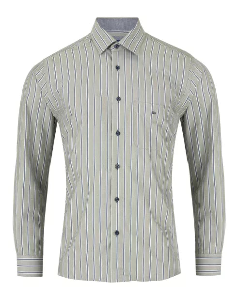 DRIFTER Green Stripe Long Sleeve Shirt