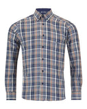 DRIFTER Dark Blue/Rust Check Long Sleeve Shirt