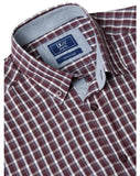 DRIFTER Burgundy Check Long Sleeve Shirt