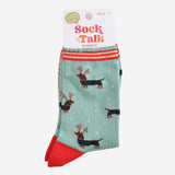 Christmas Sausage Dog Reindeer Bamboo Socks