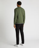 Remus Uomo Green Long Sleeve Half Zip Sweater