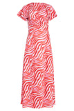 SMASHED LEMON Pink Zebra Print Stretch Dress