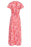 SMASHED LEMON Pink Zebra Print Stretch Dress