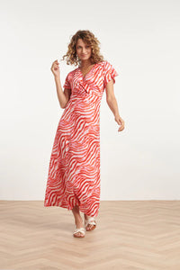 SMASHED LEMON Pink Zebra Print Stretch Dress