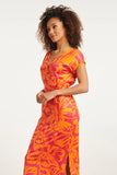 SMASHED LEMON Orange & Fuchsia Print Dress