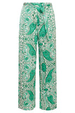 SMASHED LEMON Green Satiny Wide Leg Trousers